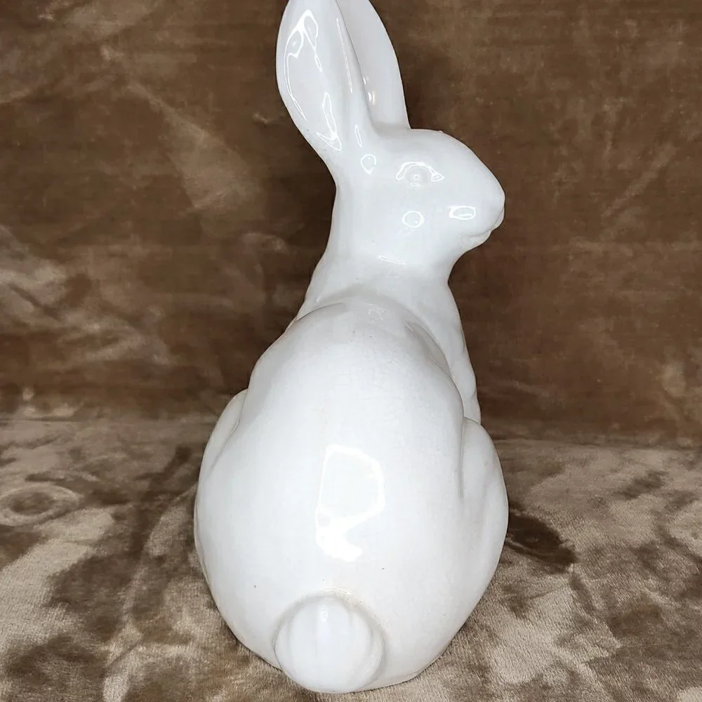 Adorable White Ceramic Bunny - Picture 2 of 7